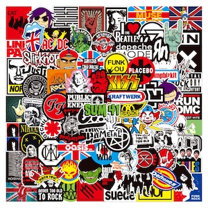 Pack de 100 autocollants de style groupe de rock/hard rock