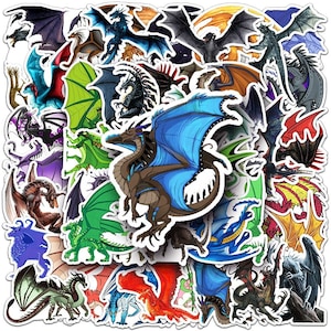 50 Stück Cartoon Dragon Style Stickerbomb sticker Set Drachen style,  Cool Dragon Drachen Aufkleber