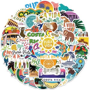 50 Stück Costa Rica Vacation Style Stickerbomb Aufkleber Sticker Set / Vacation Summer Costa Rica style