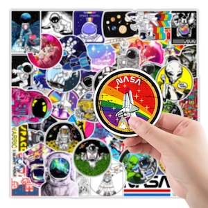 Pacote de 100 adesivos de universo espacial/astronauta/astronauta/bomba de adesivos