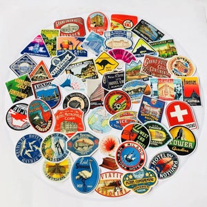 Paquete de 50 pegatinas estilo bomba para viaje/maleta/vacaciones/hotel