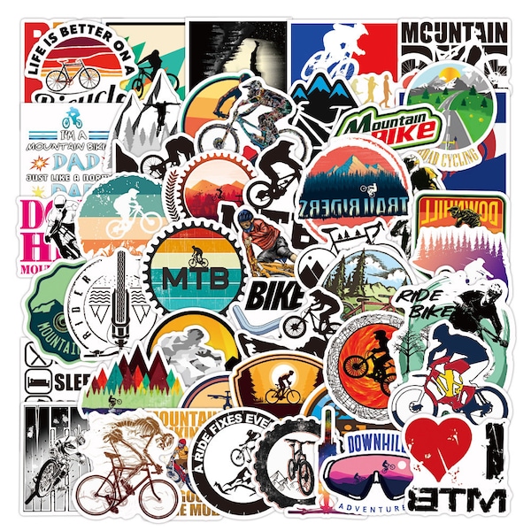 50 Stück New Style MTB Mountain Bike Downhill Extreme Sport Style Stickerbomb Aufkleber