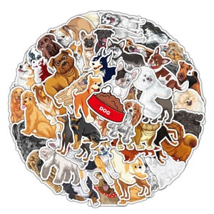 50 Stück Cartoon Hunde Style Stickerbomb Aufkleber set Dog Pet Style Aufkleber