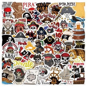 50 Stück Cartoon Kids Pirate style / Piraten Kinder Aufkleber Stickerbomb Sticker Set Aufkleber Piraten Style