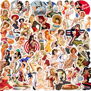 50 x Super Sexy Girls  Cartoon Pin Up Style Stickerbomb Aufkleber Sticker Set