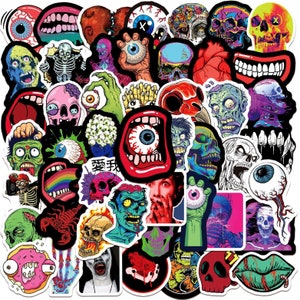 50 pieces cool skater skull stickerbomb mix / horror skull / cool zombie style stickerbomb stickers