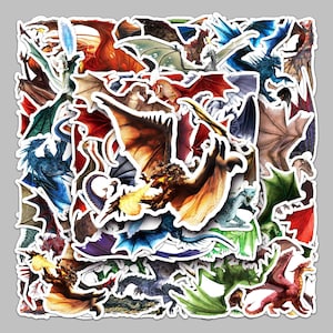 50 Stück Dungeons and Dragons / Drachen Gamer Style Stickerbomb / Adventure Dragon  Style Stickerbomb