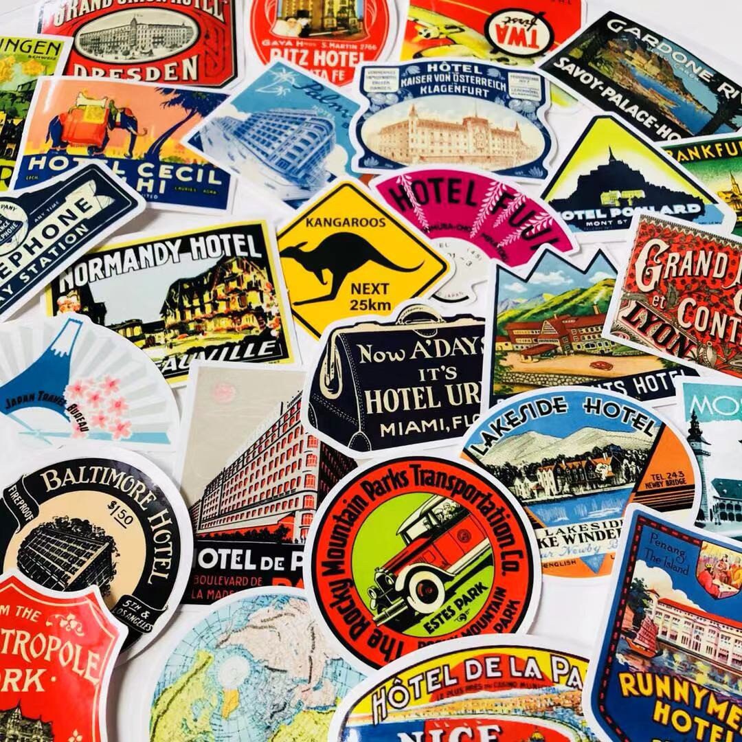 50 Pegatinas De Viaje – Para Maleta, Laptop, Cuaderno… ¡Personaliza Tus Cosas!