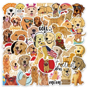50 Stück Golden Retriever Cartoon Dog Style Stickerbomb Aufkleber für Kids