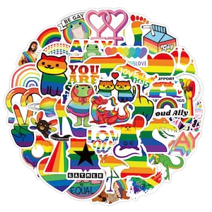 50 x Stück / LGBTQ Pride !  / Gay / Lesbian / Rainbow Pride / proud to be Gay -  Style Stickerbomb Aufkleber