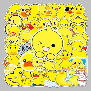 50 Stück Gelbe Badeenten / Yellow Duck / Ducky Cartoon Style Stickerbomb Set / Aufkleber Set für Kinder