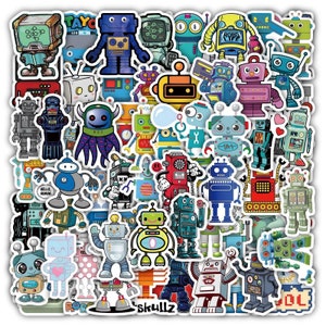 50 Stück Kinder Roboter / Robot Style stickerbomb Aufkleber / Sticker Set Kid Cartoon Robot Style