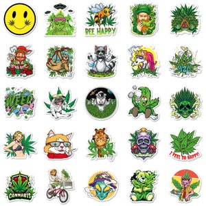 100 Stück Cool Fun Cartoon Skater Weed Kiffer 420 Stickerbomb Aufkleber Set / Weed Cannabis Style Mischung / Aufkleber 100pcs