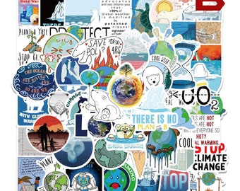 50 pieces climate change / global warming / climate peace / climate change stickerbomb stickers sticker set climate