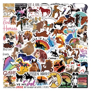 50 Stück Mini Pferde Aufkleber / Reiten / Kinder Aufkleber / Horse Riding / Horsemanship  Style Stickerbomb