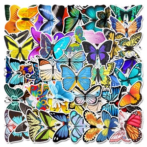 50 Stück Butterfly / Schmetterlinge / Bunter Kinder Sticker  Stickerbomb Aufkleber Set