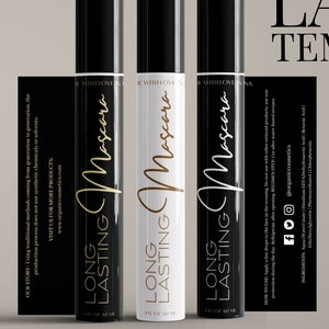 Mascara Label Template Editable Printable Custom Mascara Label Eye product label Beauty Label Skin care Sticker Product Label DIY