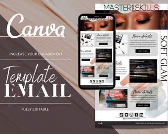 Beauty Email Template, New Product Email Template, Email Template Beauty Salon, Editable Email Canva Template