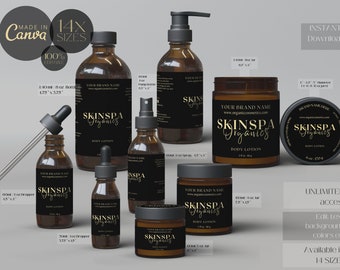 Customizable Skincare Product Labels: DIY Canva Template for Body Care Packaging (Digital Download)