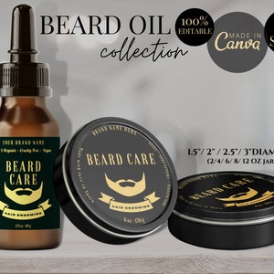 Beard Oil Label Template: Editable Skincare Product Labels (Digital Download)
