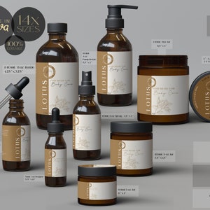 DIY Editable Cosmetic Labels Template, Body butter labels, Custom Skincare Product Label 1oz/2oz/4oz/8oz
