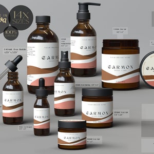 BOHO Editable Skin Care Labels, CUSTOM product label, Editable Cosmetic Labels, Cosmetic Label Printable, Custom Labels, Body Product Labels
