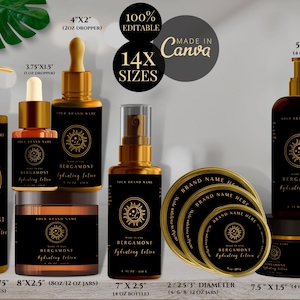 Vintage Boho Skincare Label Template: Apothecary Cosmetic Labels (Digital Download)