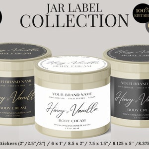 DIY Editable Body Product Label, Body Butter Label, Custom Cosmetic Label Template, DIY wrap around jar label