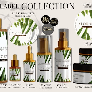 Fully Editable Body Product Label Template (14 Sizes), DIY Elegant Cosmetic Labels, Printable Essential Oil Labels Design, Shampoo Label