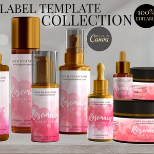Valentine&#39;s Day Cosmetic Label Design: Editable DIY Labels (Digital Download)