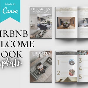 Airbnb Welcome Book Template, Airbnb Guest Book Template Canva, Home Rental Guidebook, Airbnb Host Bundle Template image 1