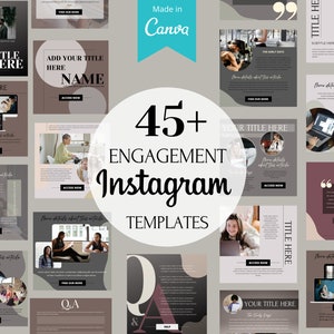 45+ Instagram Templates for Canva, Canva Templates for Course eBook Promotion, Engagement, Education, Inspiration