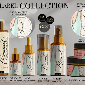 Fully Editable Cosmetic Label Templates, Editable Bottle Product Labels, DIY Cosmetic Labels, Body Butter Template
