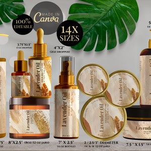 Fully Editable Skin Care Label Template, Skincare Product Labels, Serum Label, Essential Oil Label, Product Packaging