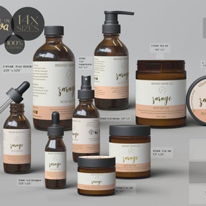 Editable Body Product Labels CANVA, DIY Cosmetic SkinCare Labels, Editable Cosmetic Labels, Printable Custom Labels