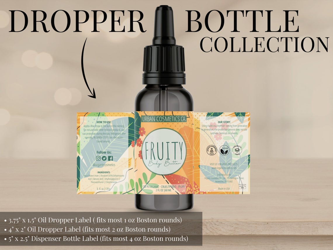 DIY Body Product Labels in 10 Sizes Fruit Skincare Label Etsy