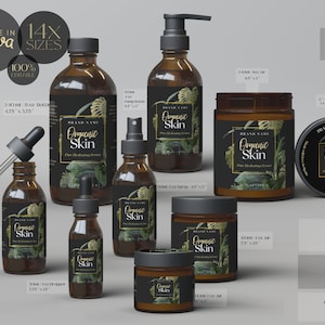 Organisches Etikettendesign, bearbeitbare Körperproduktetiketten CANVA, DIY-Kosmetiketiketten, bearbeitbare Kosmetiketiketten, Etikett, Kosmetiketikett zum Ausdrucken