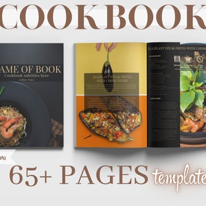 Black&Gold Recipe  Recipe eBook Template, 65+ Pages Cookbook Canva Template, Editable eBook Template, Editable Recipe Book Template