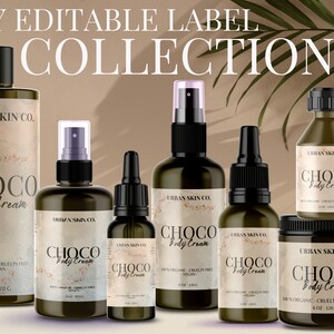DIY Editable Skincare Product Labels, Body Product Labels Templates, Cosmetics Labels, Printable Body Butter Labels