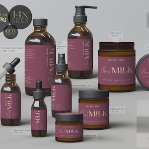 SkinCare Product Label Template, Editable DIY Logo, Editable Skincare Product Labels, Product Packaging, Hair Oil Label