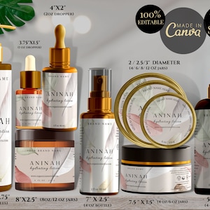 Editable Cosmetic Labels, DIY Cosmetic Labels, Editable Body Product Labels, Custom Cosmetic Label, Printable Templates