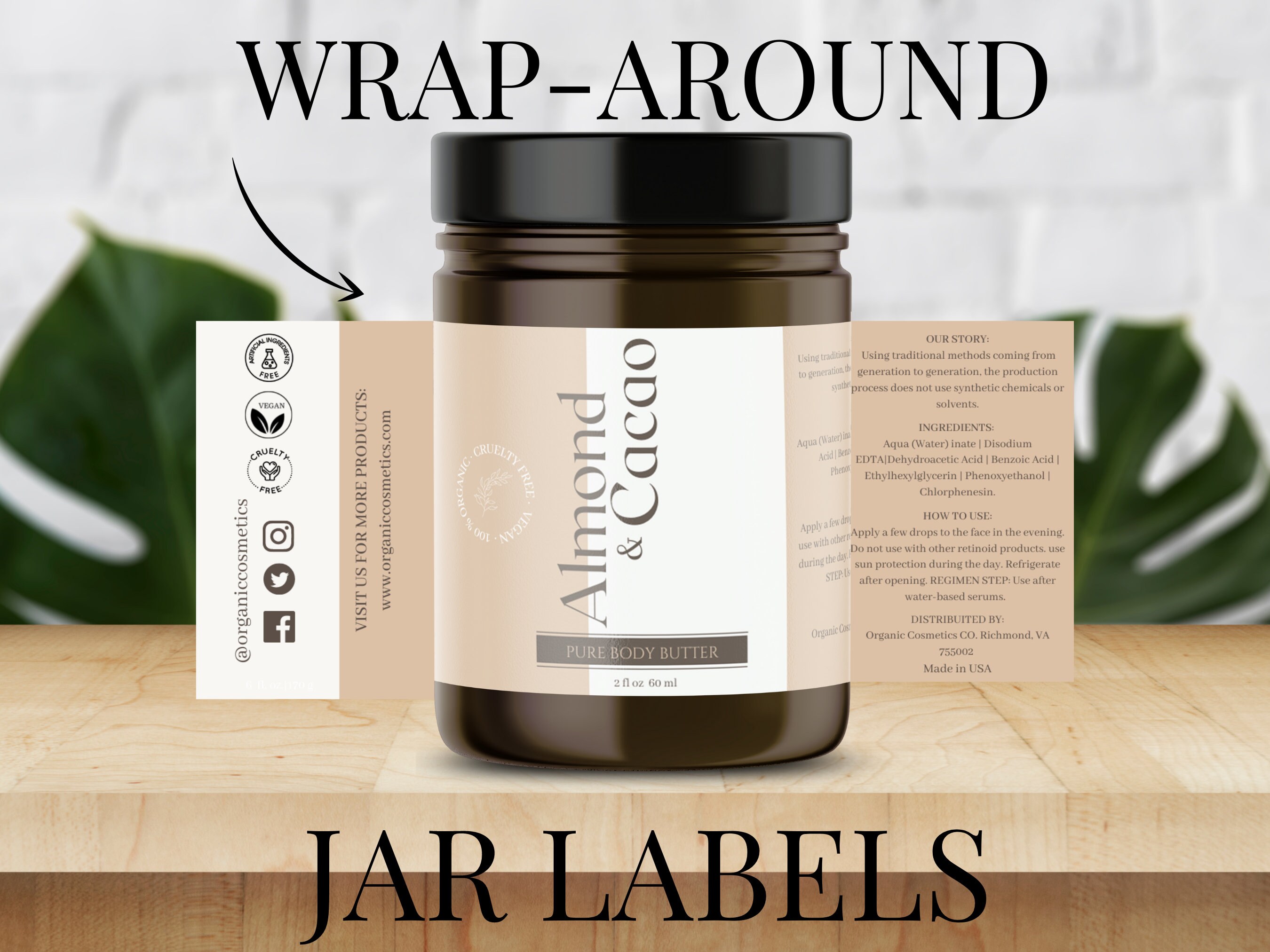 Editable Cosmetic Labels Template DIY Cosmetic Product | Etsy