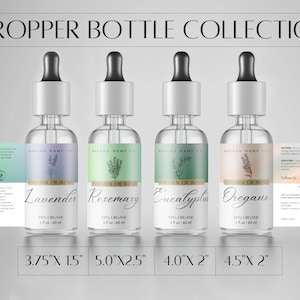 Essential Oil Label, Editable Dropper Bottle Template, Editable Dropper Bottle Label, Custom Product Label Template