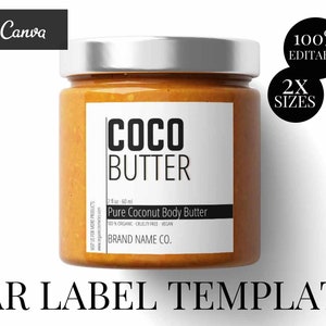 Editable Skincare Label Template: Body Butter, Candle (Canva)