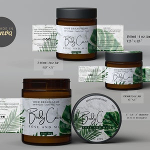 Fully Editable Body Butter Label Template (14 Sizes), Luxury Cosmetic ...