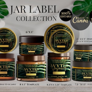 Editable Jar Label Template: Nature Cosmetic & Body Butter Labels (Digital Download)