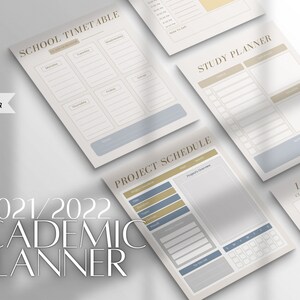 Academic Planner Printable Template: Student Study Organizer (PDF)