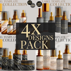 4x PACK DIY Editable Skin Care Product Label Template, Editable Product Label, Body Product labels, Body Product labels