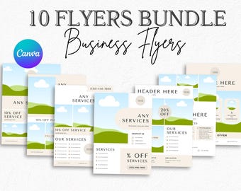Business Flyer Canva Template Bundle, Marketing Promotions (Digital Download)