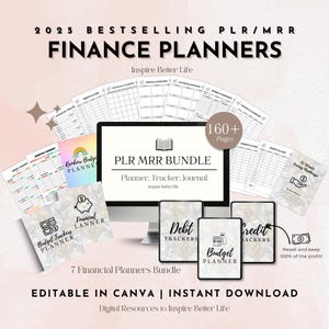 DPP MRR Budget Finances Planner Bundle imprimable, agenda de modèles Canva, Finance Planner Bundle livre A5 PDF, classeur de planificateur budgétaire 2025